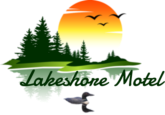 Lakeshore Motel Ice Lake Logo in Iron River, Michigan