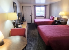 Two queens, upper level, full bath