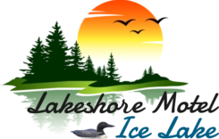 Lakeshore Motel Ice Lake Logo in Iron River, Michigan