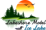 Lakeshore Motel Ice Lake Logo in Iron River, Michigan