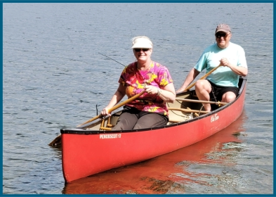 canoeing on ice lake